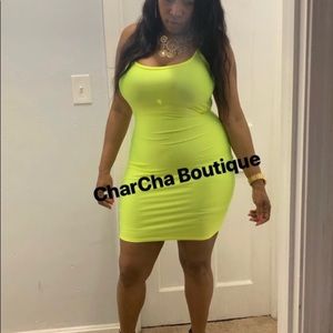 Neon green bodycon dress (brand new)